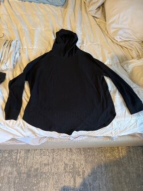 Chaser Black waffle Hooded Women's Top